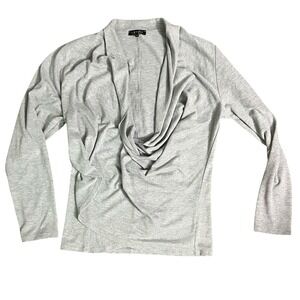 1. STATE Womens XL Gray Long Sleeve‎ Draped Cowl Neck Knit Top Blouse